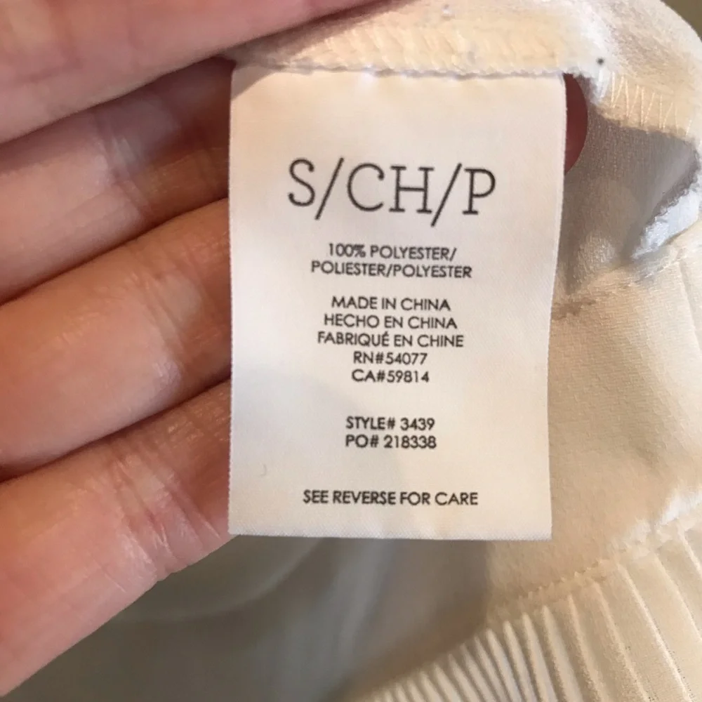 Cabi Sleeveless Blouse Pleated Trim Size Small